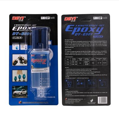 迅速固化シリンジ 清明な樹脂 エポキシAB粘着剤 陶器用木製玩具用