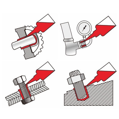 高温赤色小ボトルパイプシーラントネジロック接着剤