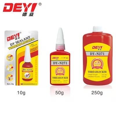 DEYI DY-N271 レッド 高強度スレッドローカー - メタルファスナーロック&シール用の恒久性無酸素接着剤